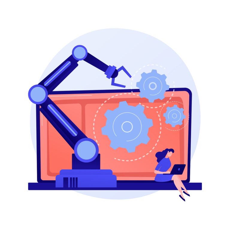 Marketing automation system vector concept metaphor